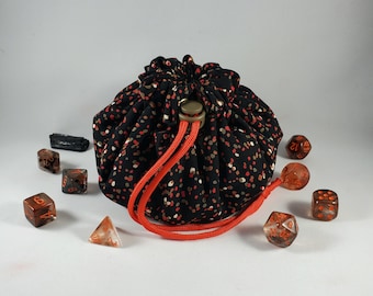 Drawstring Dice Bag with 8 Pockets - Perfect for Jewelry, Crystals, and More! Nerdy Gamer DM GM Gift