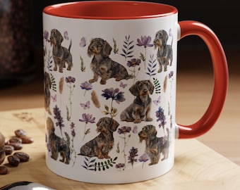 Taza de perro Dachshund de pelo duro, Regalos para amantes de los Dachshund, Taza de café para amantes de los Dachshund, Taza de café para dueños de Dachshund