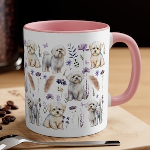 Maltese Dog Mug Maltese Coffee Cup Maltese Coffee Mug Floral Maltese Cottagecore Mug Maltese Gifts Maltese Mugs Maltese Mom Maltese Lover