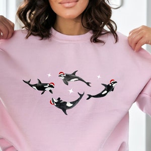 Christmas Orca Sweatshirt Christmas Whale Sweatshirt Ocean Sweatshirt Orca Gift Orca Whale Marine Sweatshirt Orca Sweater Orca Jumper
