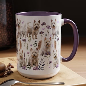 West Highland White Terrier Mug Westie Coffee Cup Westie Coffee Mug Floral Westie Mug Westie Gifts Westie Mugs Westie Owner Gift Westie Mug