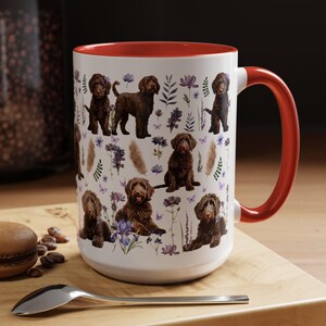 Chocolate Labradoodle Dog Coffee Cup Chocolate Labradoodle Coffee Mug Floral Labradoodle Mug Labradoodle Gifts Labradoodle Mom Doodle Gifts
