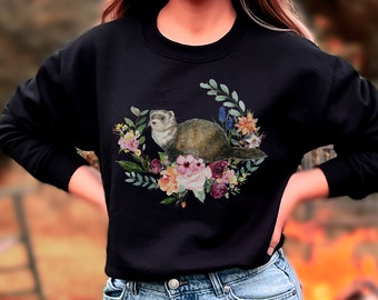 Frettchen Pullover Frettchen Geschenke Frettchen Kleidung Cottagecore Sweatshirt Frettchen Sweatshirt Kawaii Kleidung Haustier Kleidung Spirit Animal Shirt