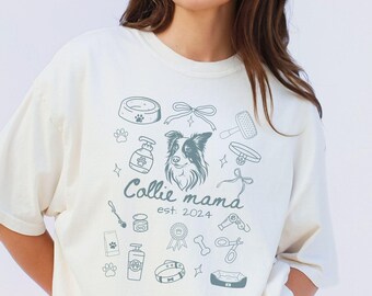 Camiseta personalizada para Border Collie, Camisetas para Border Collie, Camiseta para Border Collie, Presentes para Border Collie, Camiseta para Border Collie, Presente com desenho de Border Collie