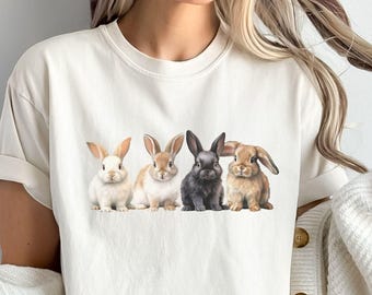 Kaninchen-Shirt Komfort-Farben-Kaninchen-T-Shirt Osterhasen-Geschenke Kaninchen-Mamma-Kaninchen-Liebhaber-Geschenke Häschen-Mamma-Osterhasen-T-Stück für Frauen