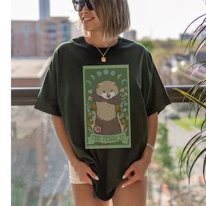 Camisa de hurón Regalos de hurón Ropa de hurón Camisa de cabaña Camisa de cabaña Ropa preppy Ropa Kawaii Tarjeta de tarot Espíritu Animal Camisa