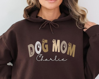 Anpassad hundmamma-hoodie Pälsmamma Hundmamma-present Anpassad hundgåva Anpassad husdjurhoodie Hundtröja Personliga hundgåvor Hundälskarhoodie