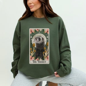 Maglione per furetto Regali per furetto Vestiti per furetto Felpa con carte dei tarocchi Felpa con tarocchi Felpa con furetto Mamma furetto Girocollo per mamma ferretto