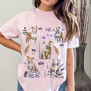 Camicia carina Pitbull Pitbull mamma camicia Pitbull Mama Pitbull regali Pitbull T camicia Wild Fower camicia Pitbull abbigliamento Pit Bull Cottagecore camicia
