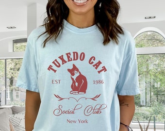 Personalized Tuxedo Cat Social Club Shirt Tuxedo Cat T Shirt Black and white cat Gifts Tuxedo Cat Tshirt Tuxedo Cat Mom Tuxedo Cat Mama
