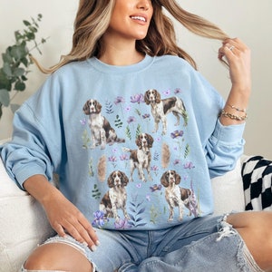 English Springer Spaniel Sweatshirt English Springer Spaniel Gifts Spaniel Sweater Spaniel Cottagecore Shirt  English Springer Spaniel Mom