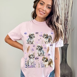 Maglietta Shih Tzu Maglietta Shih Tzu Regali Shih Tzu Maglietta Fiori Selvatici Maglietta Shih Tzu Mamma Shih Tzu Mama Cottage Maglietta Base Shih Tzu Regalo