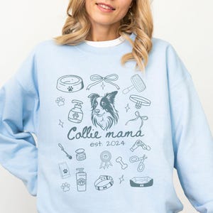 Custom Border Collie Sweatshirt Border Collie Gifts Border Collie Sweater Dog Mom Sweatshirt Collie Mom Gift Personalized Dog Doodle Design