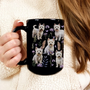 West Highland White Terrier Mug Black Mug 11oz 15oz Westie Mom Westie Dad Westie Gift Westie Gifts Westie Cup Westie Coffee Mug Westie Mugs