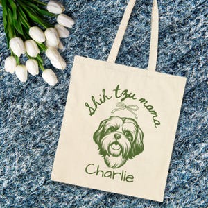 Personalisierte Shih tzu Baumwoll Tragetasche Shih tzu Tragetasche Shih tzu Schultertasche Shih tzu Tragetasche Shih tzu Geschenke Hund Mama Geschenke