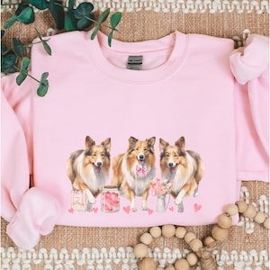 Shetland Sheepdog Sweatshirt Sheltie Valentine&#39;s day Gift Sheltie Mom Sheltie Sweater Sheltie Lover Sheltie Gift Valentine Sheltie