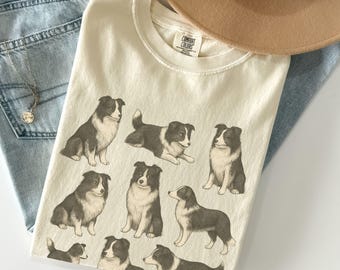 Comfort Colors Border Collie Vintage Style Retro Shirt, Border Collie Mom , Border Collie Gifts, 90s Border Collie Tshirt, Dog Lover Tee