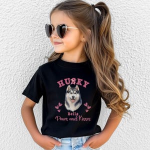 Maglietta personalizzata per bambini Siberian Husky Maglietta per ragazzi Husky Maglietta per bambini Husky Regali per amanti dei cani Husky Maglietta personalizzata Husky per bambini