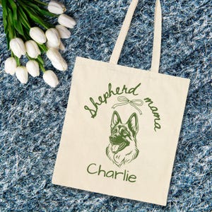 Custom German Shepherd Cotton Canvas Tote Bag German Shepherd Tote Bag German Shepherd Mom German Shepherd Gifts Dog Mom Gifts Shepherd Bag