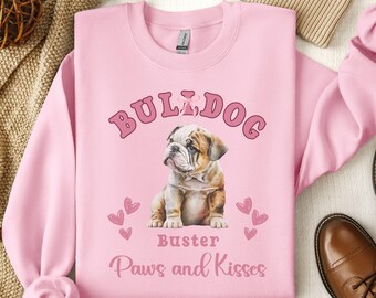 Personalized English Bulldog Sweatshirt English Bulldog Valentine's day Gifts Bulldog Mom Bulldog Sweater Bull Dog Gift Valentine Bulldog