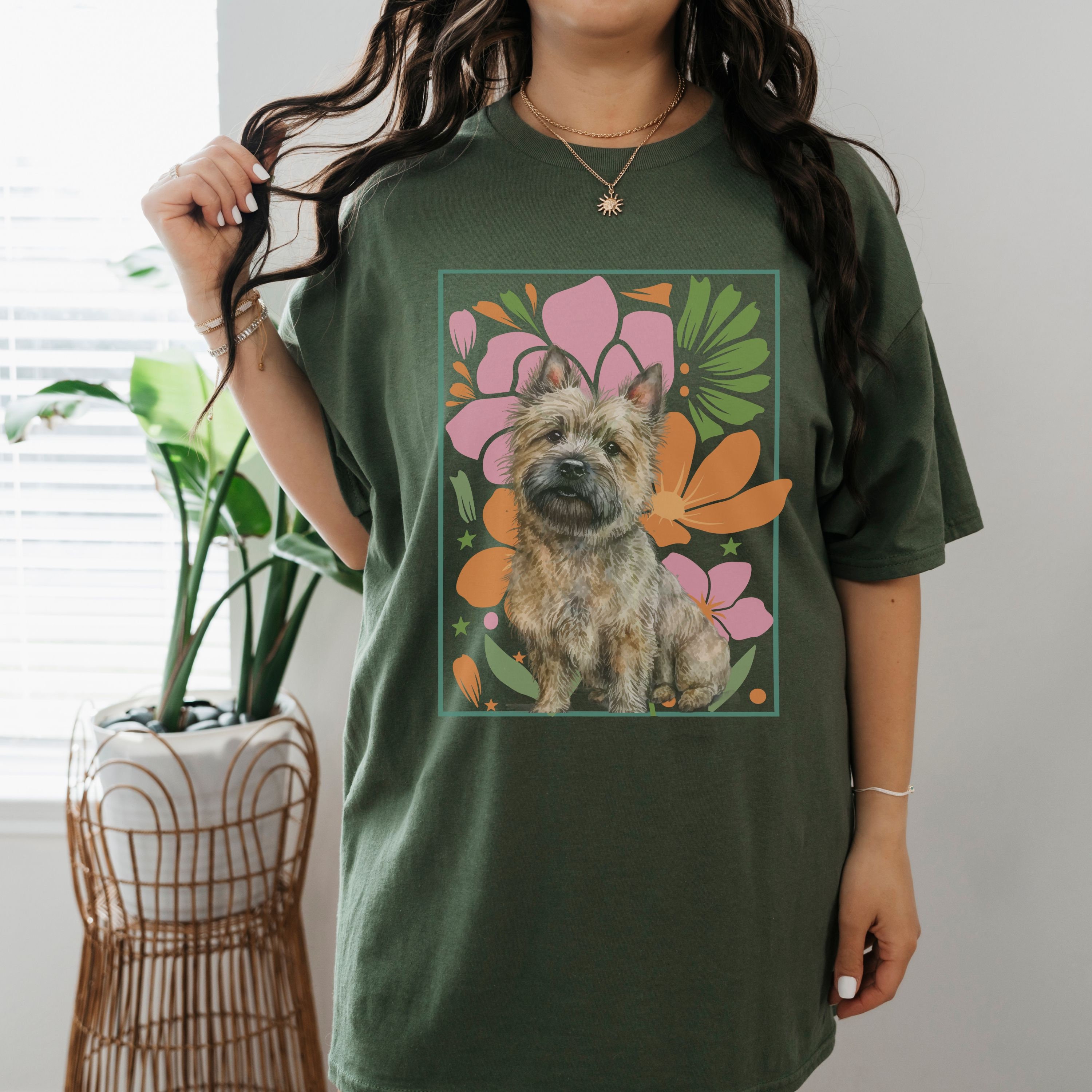Cairn Terrier Shirt Boho Floral Cairn Terrier T Shirt Vintage Wavy ...