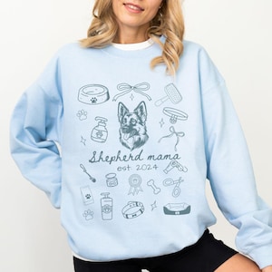 Custom German Shepherd Sweatshirt German Shepherd Crewneck German Shepherd Sweater Shepherd Mom Shepherd Gifts Doodle Design Shepherd Shirt