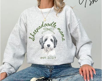 Aangepaste Sheepadoodle-sweater Sheepadoodle-trui Sheepadoodle moeder Sheepadoodle-cadeaus Gepersonaliseerde Sheepadoodle-cadeau Dog Mama Sweatshirt