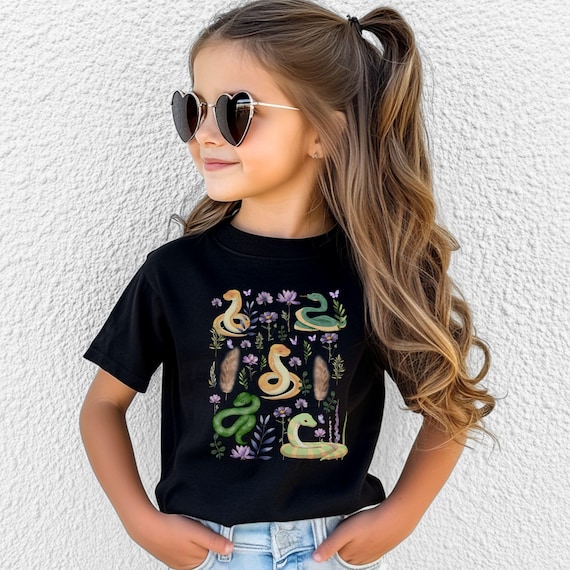 Kids Snake Shirt Floral Snakes Tshirt Kids Snakes Tee Youth Snake TShirt Snake Kids T Shirt Snake Gifts Snake Youth Tee