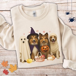 Halloween Shetland Sheepdog Sweatshirt Sheltie Sweater Sheltie Fall Clothing Halloween Dog Gifts Sheltie Mom Sheltie Gift
