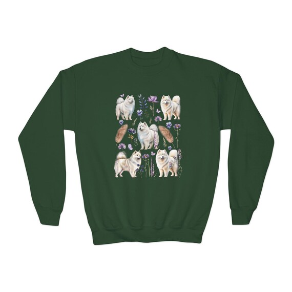 トレーナー/スウェット samoyed Sheep Crop Sweat Shirt KIDS Samoyed Sweatshirt, YOUTH Samoyed Sweater, Samoyed Crewneck