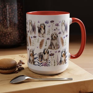 Bearded Collie Mug Bearded Collie Coffee Cup Bearded Collie Coffee Mug Floral Bearded Collie Mugs Bearded Collie Gifts Bearded Collie Mom
