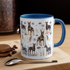 Doberman Pinscher Mug Doberman Coffee Cup Doberman Coffee Mug Floral Doberman Mug Cottagecore Doberman Gifts Doberman Mugs Doberman Mom