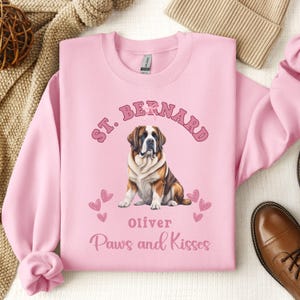 Personalized Saint Bernard Sweatshirt St Bernard Valentine&#39;s day Gifts Bernard Mom St Bernard Sweater Saint Bernard Gift Valentine Bernard