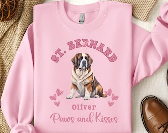 Personalized Saint Bernard Sweatshirt St Bernard Valentine's day Gifts Bernard Mom St Bernard Sweater Saint Bernard Gift Valentine Bernard