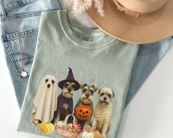 Comfort Colors Halloween Schnauzer Shirt Schnauzer Tshirt Schnauzer Fall Clothing Halloween Dog Gifts Schnauzer Mom Gifts