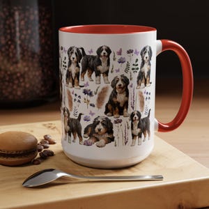 Bernedoodle Coffee Cup Bernedoodle Coffee Mug Floral Bernedoodle Mug Cottagecore Bernedoodle Gifts Bernedoodle Mugs Bernedoodle Coffee Mug