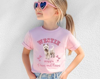 Personalized KIDS West Highland White Terrier Tshirt Youth Westie Gifts Westie Shirt Westie Lover Gift Custom Dogs Tee