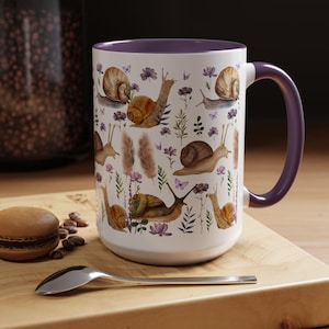 Tasse escargot Tasse à café escargot Tasse à café escargot Tasse florale escargot Cadeaux escargot Cottagecore Tasse fleurs sauvages Tasses escargots Tasse à café pour amoureux des escargots