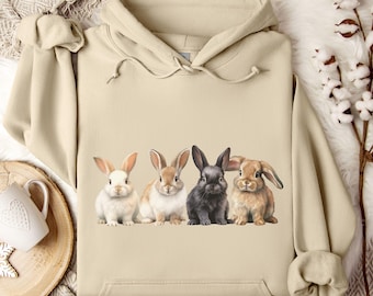 Rabbit Hoodie Rabbit Gifts Rabbit Hooded Sweatshirt Rabbit Lover Gifts Rabbits Gift For Rabbit Lovers Rabbit Mom Bunny Mom Bunny Hoodie