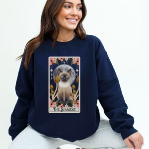 Siamese cats Sweatshirt Siamese Cat Crewneck siamese cat tarot card Sweater Tarot Card Sweater Siamese Cat Gifts Siamese Mom Siamese Mama