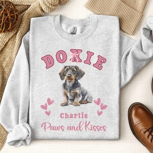 Sudadera de Dachshund personalizada Regalos de San Valentín para Dachshund Mamá Dachshund Suéter de Dachshund Amante de los perros Regalo de Dachshund San Valentín Doxie