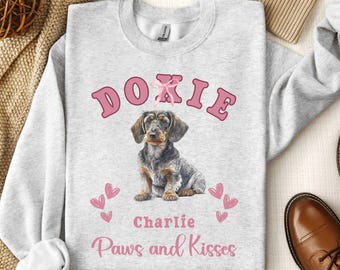 Personalized Dachshund Sweatshirt Dachshund Valentine's day Gifts Dachshund Mom Dachshund sweater Dog Lover Dachshund Gift Valentine Doxie