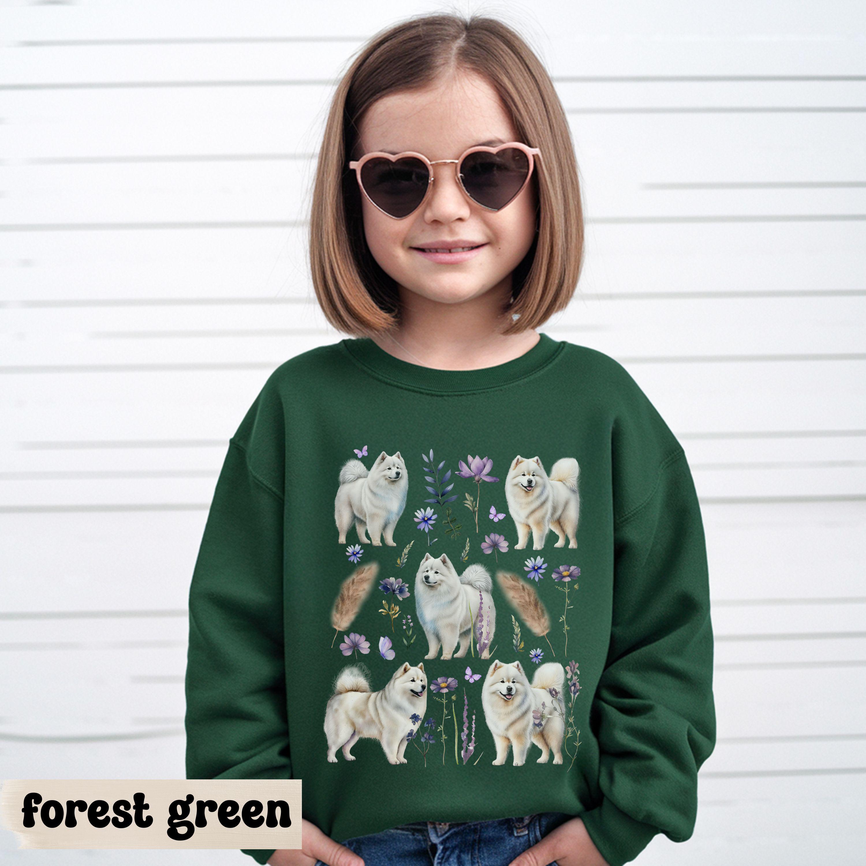 トレーナー/スウェット samoyed Sheep Crop Sweat Shirt KIDS Samoyed Sweatshirt, YOUTH Samoyed Sweater, Samoyed Crewneck