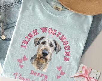 Personalized Irish Wolfhound Comfort Colors Shirt Irish Wolfhound Shirt Irish Wolfhound Mom Wolfhound Tshirt Wolfhound Gifts Wolfhound Lover