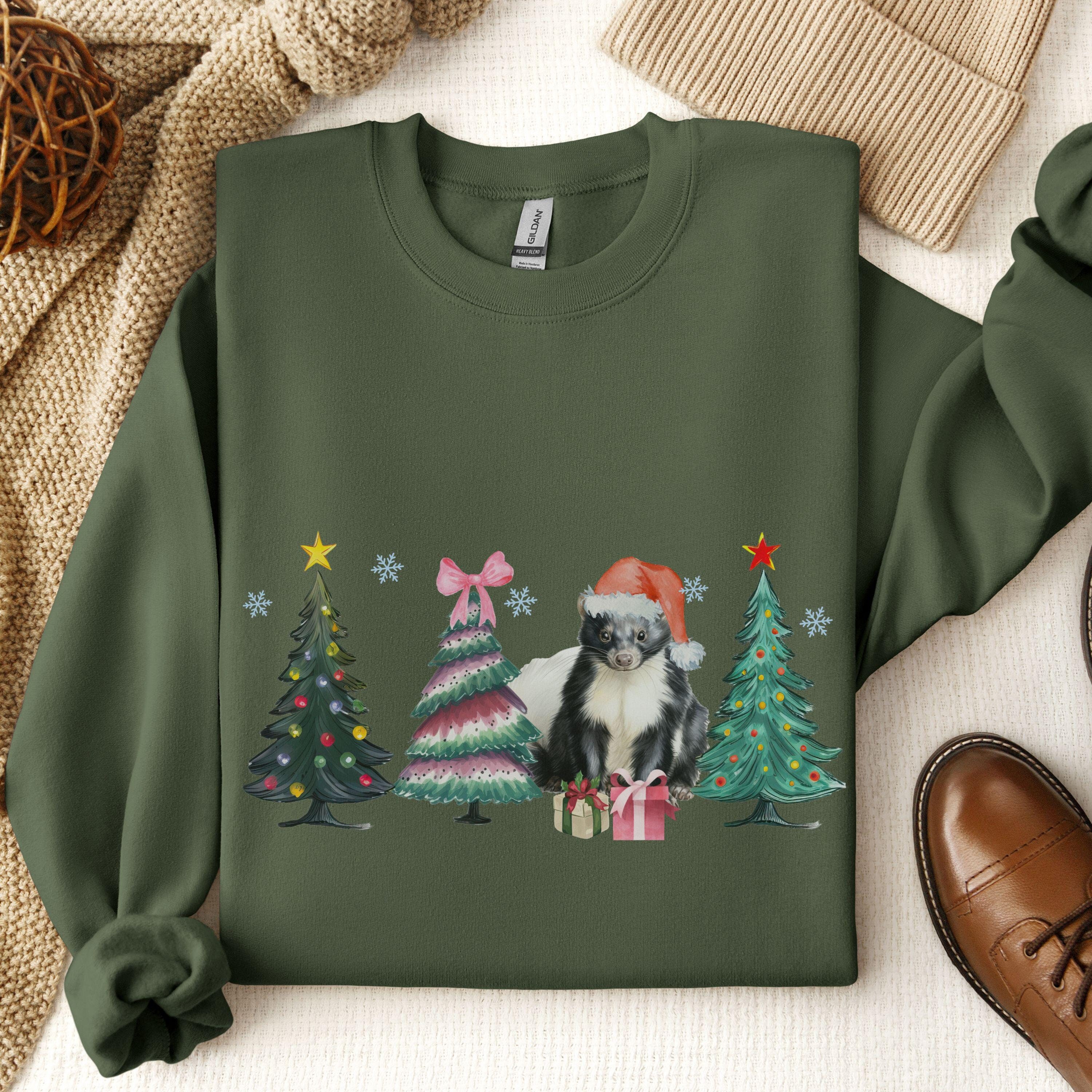 Skunk Christmas Sweatshirt Skunk Sweatshirt Skunk Sweater Skunk Gifts Christmas Skunk Shirt Skunk Lover Gifts Skunks Crewneck Skunk
