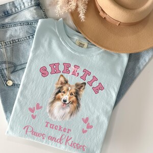 Personalized Shetland Sheepdog Shirt Sheltie Valentines day Gift Sheltie Mom Sheltie Tshirt Sheltie Gifts Valentine Sheltie Lover T Shirt