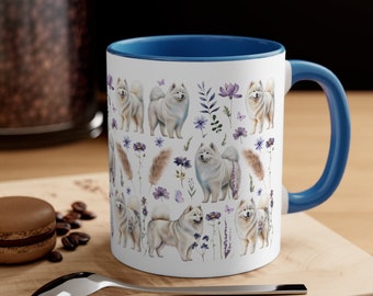 Samoyed Mug Samoyed Coffee Cup Samoyed Coffee Mug Floral Samoyed Mugs Wildflower Mug Samoyed Gifts Samoyed Mom Samoyed Owner Samoyeds