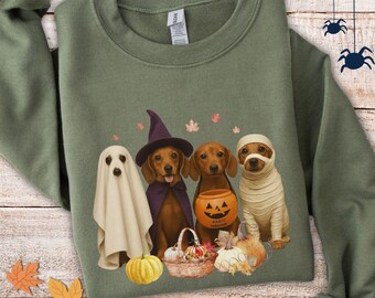 Halloween Dachshund Sweatshirt Dachshund Sweater Daschund Fall Clothing Halloween Dog Gifts Weiner Dog Gifts Daschund Gift Dachshund Mom