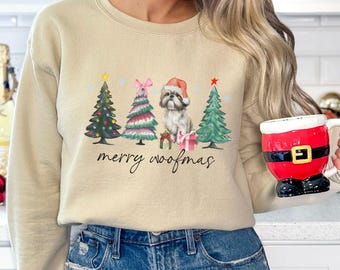 Shih Tzu Christmas Sweatshirt Shih Tzu Sweatshirt Shih Tzu Sweater Shih Tzu Gifts Christmas Shih Tzu Shirt Shih Tzu Mom Shih Tzu Lover Gift