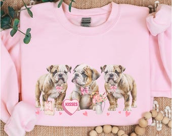 English Bulldog Sweatshirt English Bulldog Valentine's day Gift English Bulldog Mom Bull Dog Sweater Bulldog Lover English Bulldog Gift